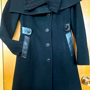 Woman’s black wool coat. Fitted. Like new.